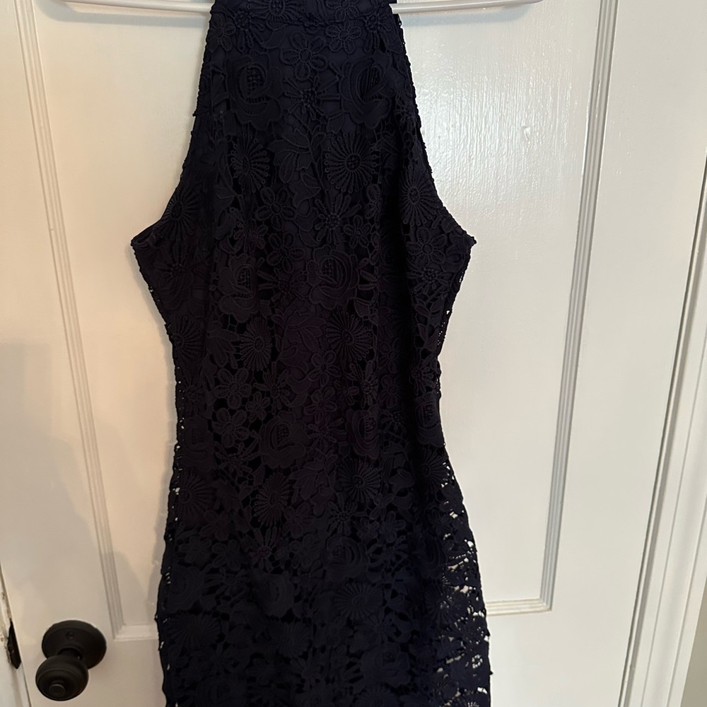 Lulu's Midnight Blue Floral Dress